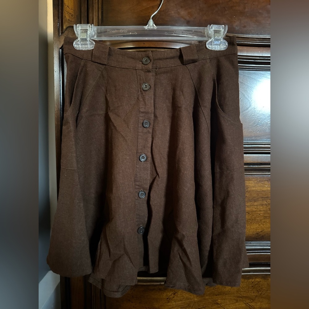 Forever 21 Brown Button-Front Skirt